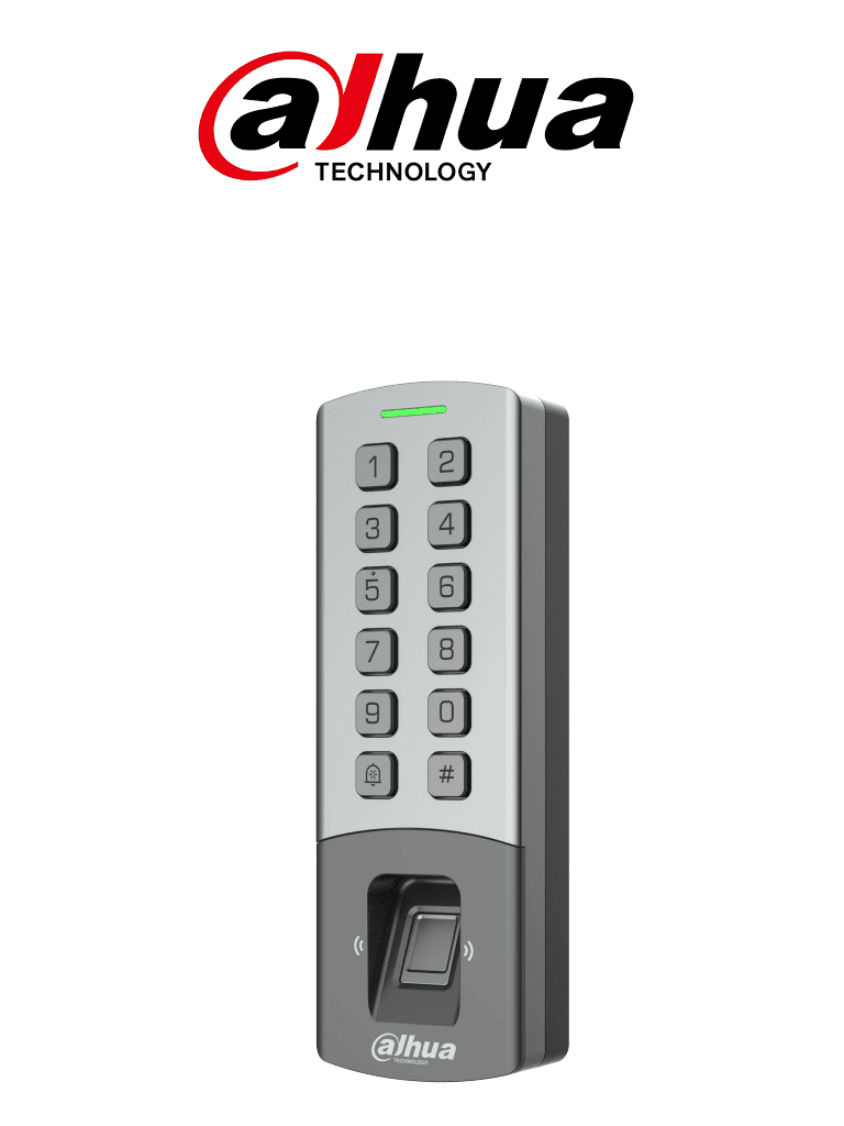 DAHUA DHI-ASI1212M-DW Control de Acceso Standalone antibandalico / Teclado mecánico / IP65 & IK08 / 10,000 usuarios / 3,000 huellas / 10,000 tarjetas ID / 1,000 Contraseñas / 100,000 Registros de evento 