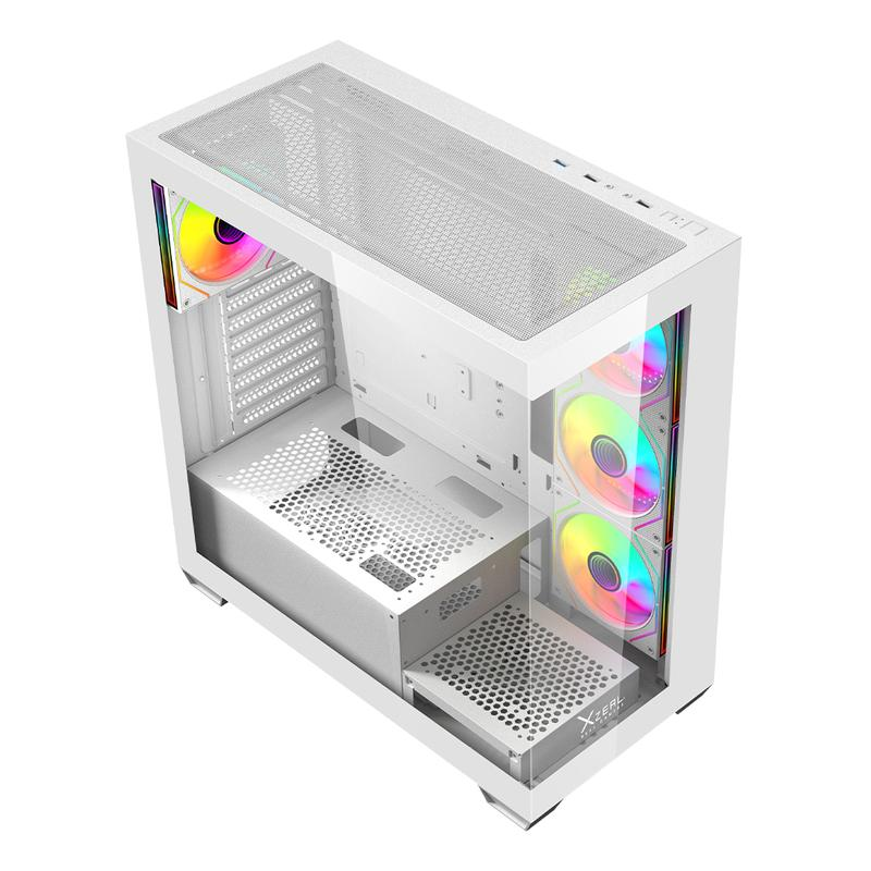GABINETE GAMER MID TOWER XZEAL BLANCO ATX PANEL DER. VIDRIO + METAL