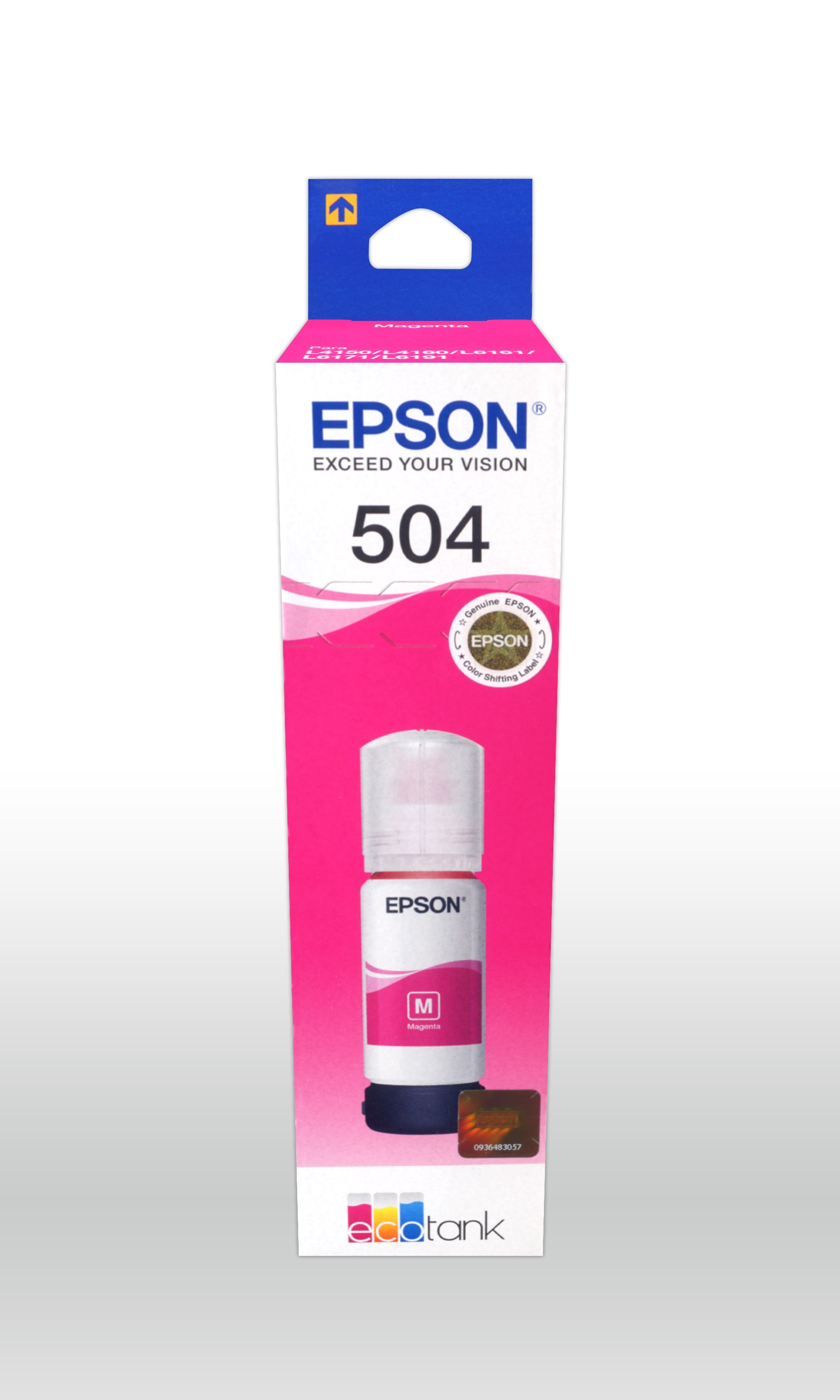 BOTELLA DE TINTA EPSON ECOTANK T504 MAGENTA SERIE L 70ML DYE T504320-AL