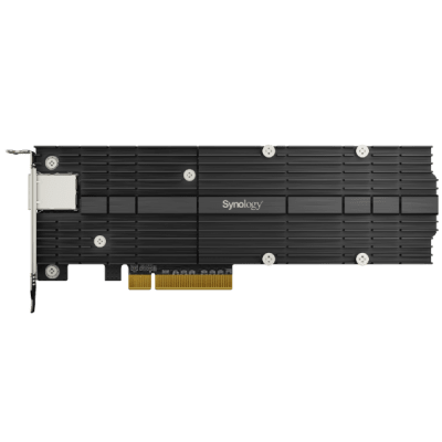 Adaptador Combinado SSD M.2 y 10 GbE | PCIe 3.0 x8 | 2 Ranuras NVMe M.2 22110/2280 | Puerto 10GBASE-T RJ45 | Autonegociación 10/5/2,5/1 Gbps | Compatible con SSD NVMe SNV3000 | Garantía de 5 Años.