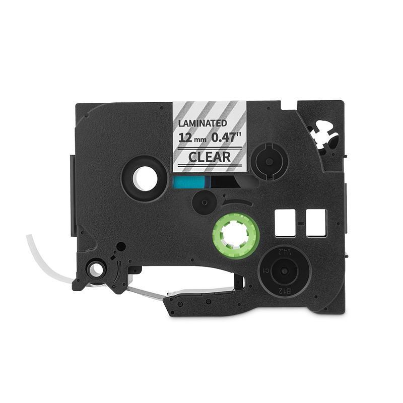 CINTA DE ETIQUETAS LAMINADA QIAN (6 PACK) NEGRO/TRANSPARENTE QZE-131