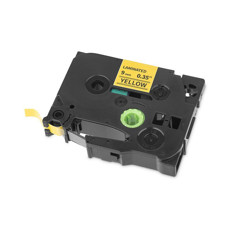 CINTA DE ETIQUETAS LAMINADA QIAN (6 PACK) NEGRO/AMARILLO QZe-621