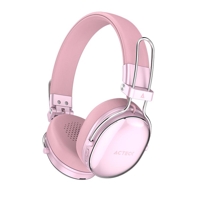AUDIFONOS ACTECK INALAMBRICOS LUXE CHIC HP710 BT5.4 RECARGABLE ROSA