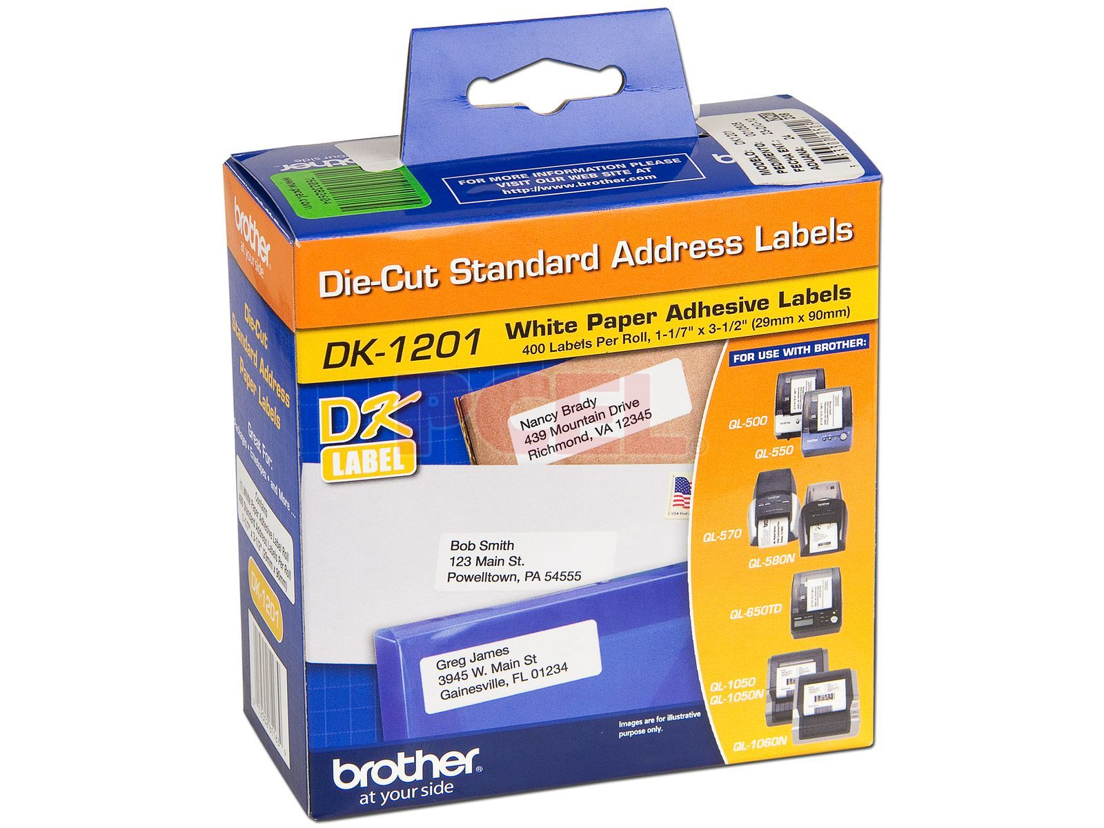 ROLLO DE ETIQUETAS BROTHER DK1201 PRE-CORTADA 29CM X 9CM 400 ETIQUE DK1201