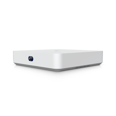 UniFi Protect NVR Instant con Soporte de HDD de 3.5" con un Switch PoE Integrado de 6 Puertos GbE y un Puerto HDMI Viewport.