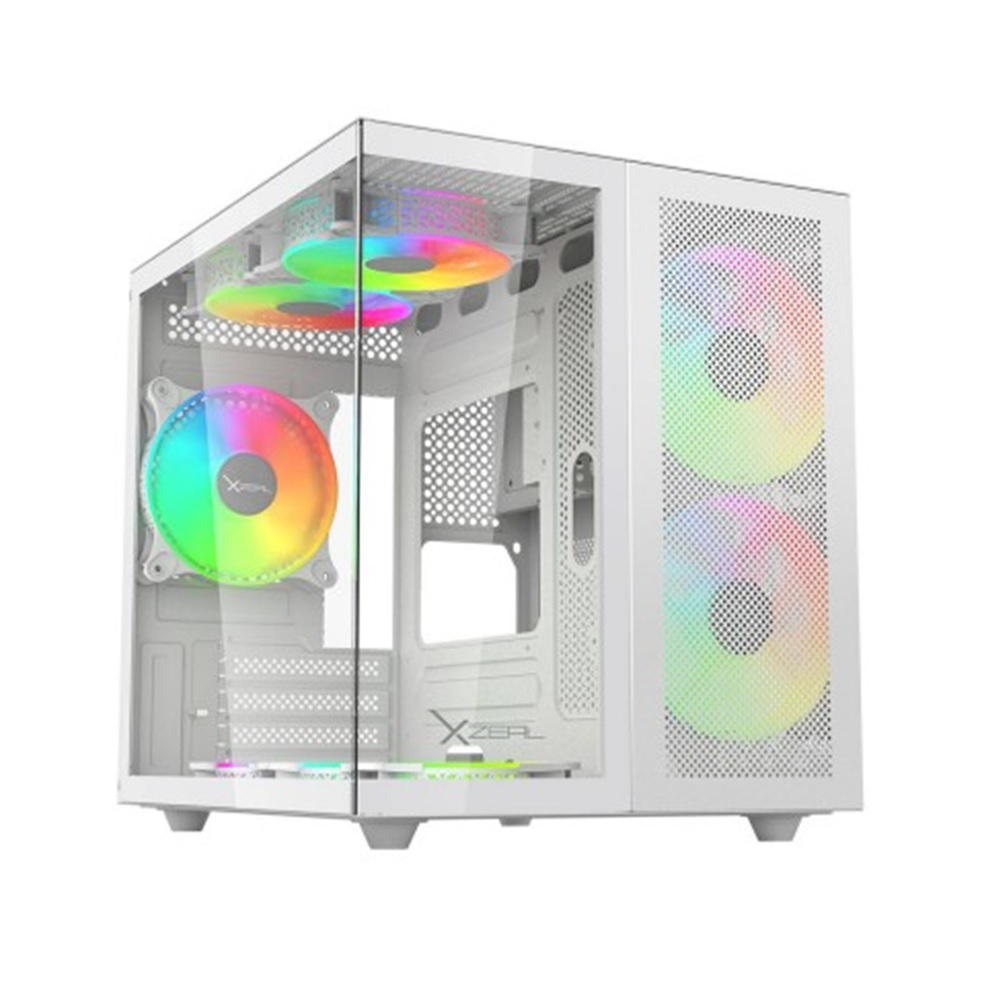 GABINETE XZEAL CUBO M-ATX/ITX BLANCO 3 VENTILADORES ARGB XZGAMC1W