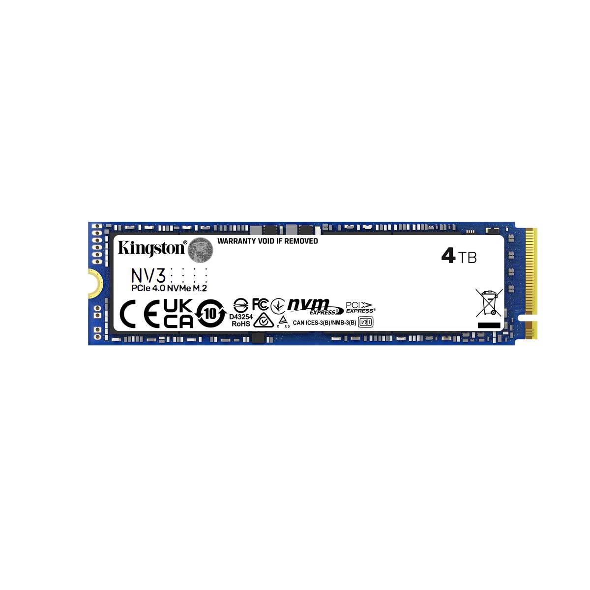 UNIDAD SSD KINGSTON NV3 4TB M.2 2280 NVMe 6000MB/S (SNV3S/4000G)