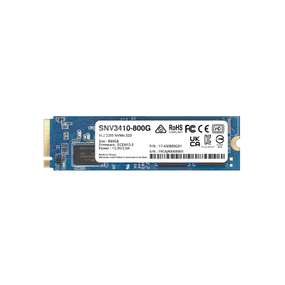 SSD NVMe M.2 SNV3410/3510 | SSD 400GB | Alto Rendimiento 400000 IOPS Lectura | 70000 IOPS Escritura | Resistencia 1022 TBW | Protección de Datos Integral | Análisis de Vida Útil | Diseñada para Sistemas Synology | Garant&ia