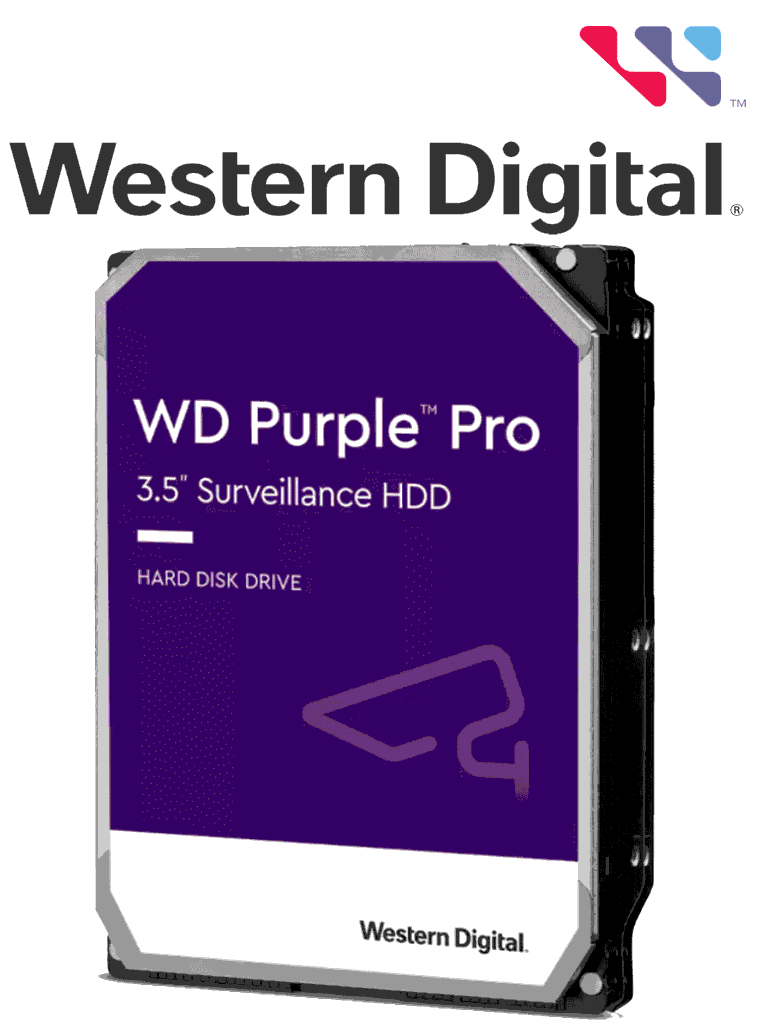 WESTERN DIGITAL WD142PURP -  Disco duro 14 TB / PURPLE PRO / SATA III 6 GBS/ 3.5" / Recomendado para videovigilancia / 512MB / Soporta IA