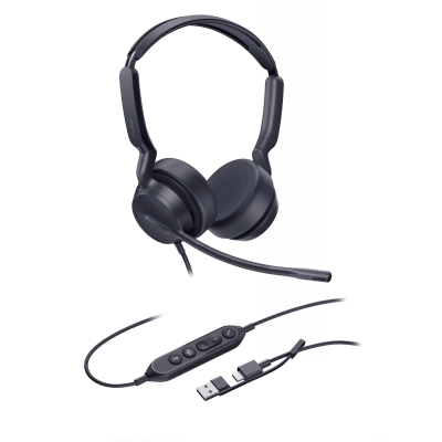 Diadema Alámbrica UH42 SE Dual de Yealink Certificada para Microsoft Teams con USB-C/A