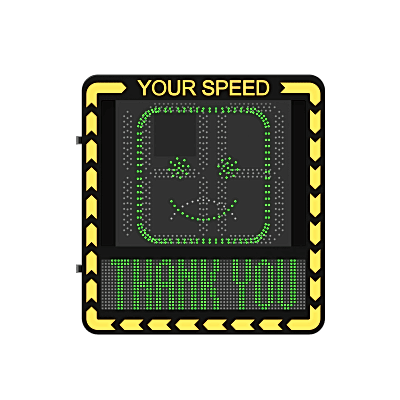 Display LED para Control de Velocidad Exterior / Distancia Visible de 100 m / LED de Alta Luminosidad y Bajo Consumo / Visualización de Velocidad con Código de Colores / IP66 / Conectividad Wi-Fi y Ethernet / Compatible con TCP/IP, HTTP, DHC