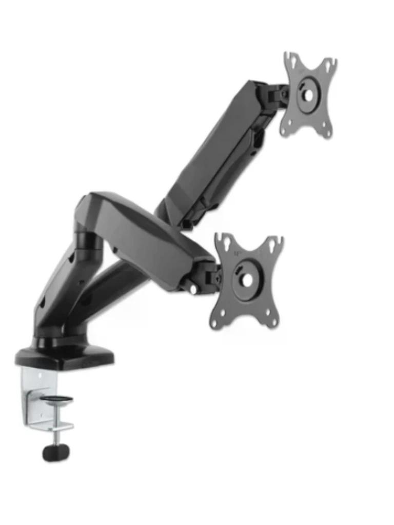 MANHATTAN - 462501 - Soporte de aluminio con pistones de gas para dos monitores