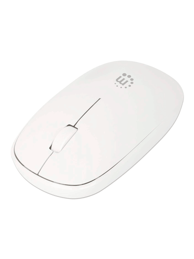 MANHATTAN - 190329 - Mouse óptico inalámbrico USB / Nano receptor USB-A, tres botones y rueda de desplazamiento, 1200 dpi, ambidiestro, blanco