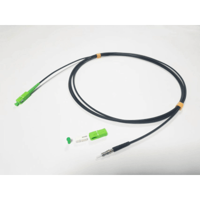 Rollo de Fibra Óptica Drop Redonda G657A2 Monomodo Simplex de 100 Metros con Conectores SC/APC-SC/APC para Instalaciones Aéreas o a la Intemperie