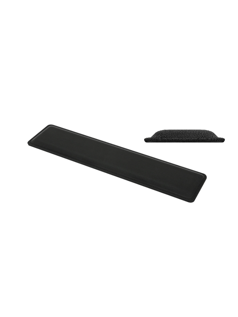 MANHATTAN 425520 - Reposamuñecas soporte ergonómico para el teclado / Superficie resistente al agua de 445 x 100 mm (17.5 x 4 pulg.), suave espuma de memory foam, base de goma antideslizante, negro