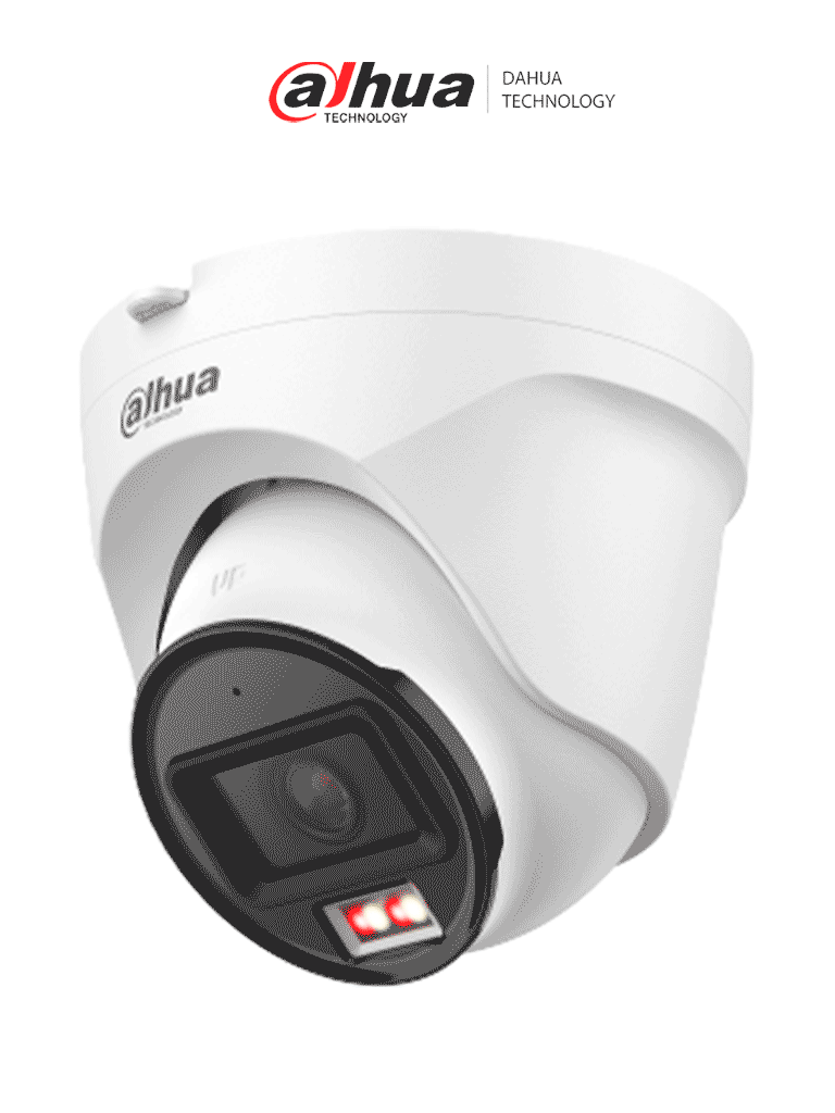 DAHUA DH-IPC-HDBW1239E1-A-IL- Cámara IP Domo Antivandalica de 2 Megapixeles Iluminador Dual/ Lente de 2.8 mm/ 104 Grados de Apertura/ Micrófono incorporado/ Detección de movimiento/ IP67/ PoE/