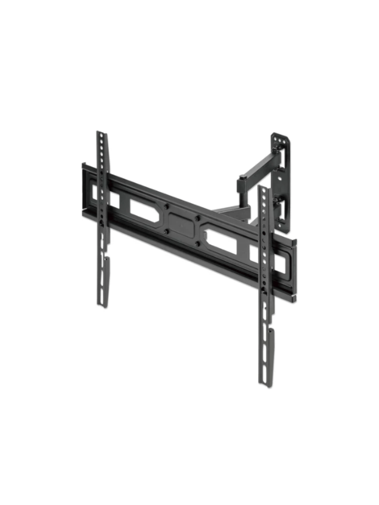 MANHATTAN 462426 - Soporte para pantalla de 37" a 70" de hasta 35 kg (77 lbs.) / Opciones de ajuste para inclinación, giro y nivelación posterior a la instalación / Color negro