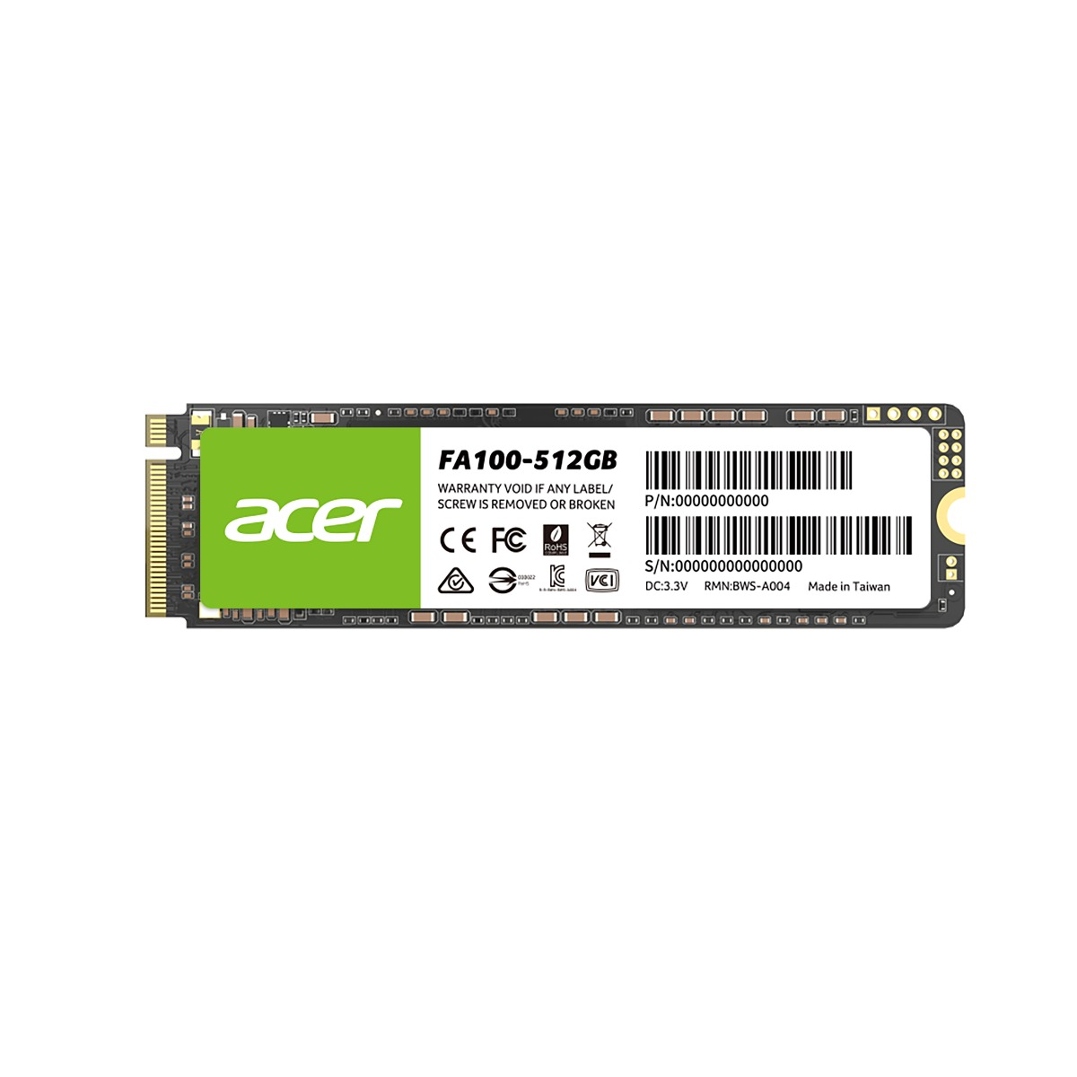 UNIDAD SSD ACER FA100 512GB M.2 NVME 3300MB/S (BL.9BWWA.119)