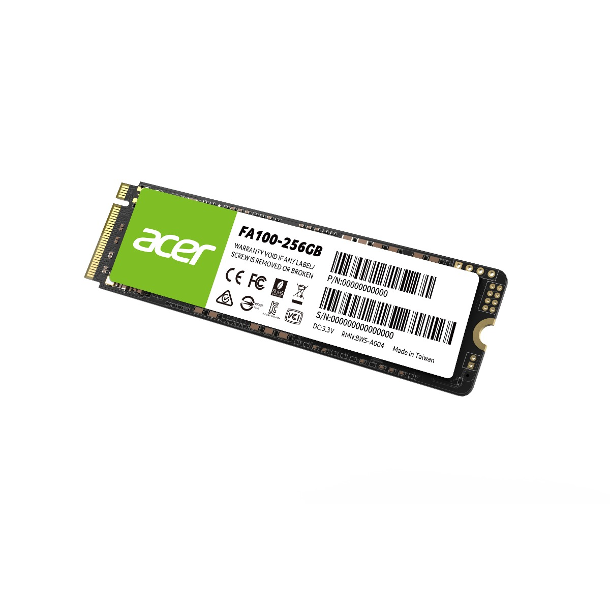 UNIDAD SSD ACER FA100 256GB M.2 NVME 3300MB/S (BL.9BWWA.118)