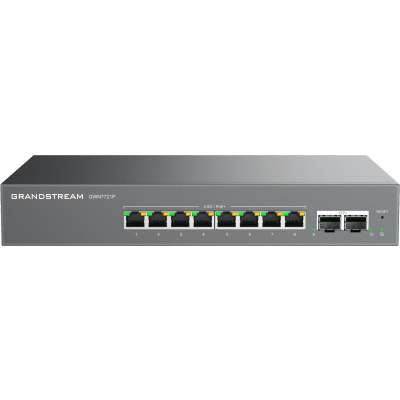 Switch L2 Lite Administrable de 10 Puertos / 8 Puertos Ethernet 2.5 Gigabits / 2 Puertos SFP+ 10 Gigabits / PoE+ 802.3af/at / VLAN 802.1Q / QoS / IGMP Snooping / Montaje en Escritorio o Pared
