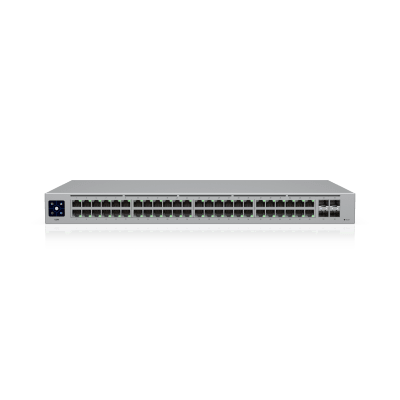 USW-48 — Switch Layer 2 de 48 Puertos GbE + 4 Puertos SFP con Diseño Fanless para Funcionamiento Totalmente Silencioso