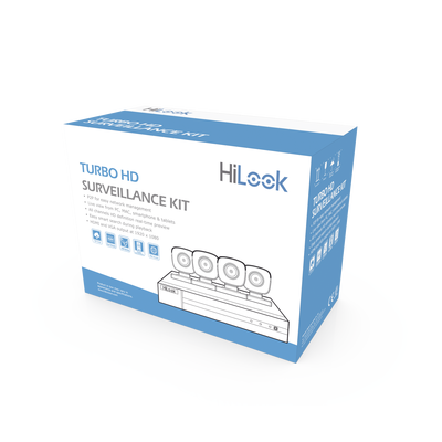 KIT TurboHD 1080p / DVR 4 canales / 4 Cámaras Bala de Metal / Fuente de Poder / Accesorios de Instalación