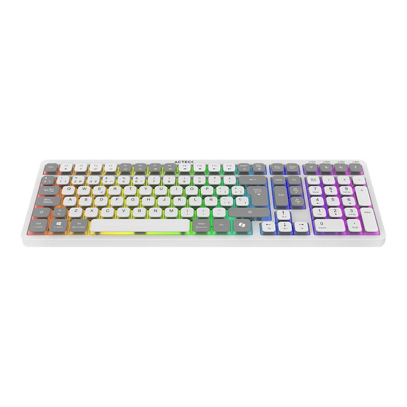 TECLADO MECANICO MULTIDISP ACTECK TECHNO PROTI790 2BT BLANCO (AC-940078)