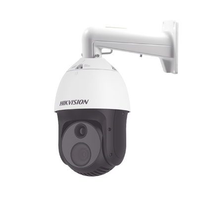 PTZ IP Dual / Lente Térmico 25 mm (384 X 288) / Lente óptico 32X (2 Megapixel) / 100 mts IR / Termografia / WDR 120 dB / Exterior IP66 / MicroSD