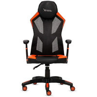 SILLA GAMER XZEAL NEGRA NARANJA MALLA, VINIL, 120° GIRO, ERGONOMICO (XZSXZ30O)