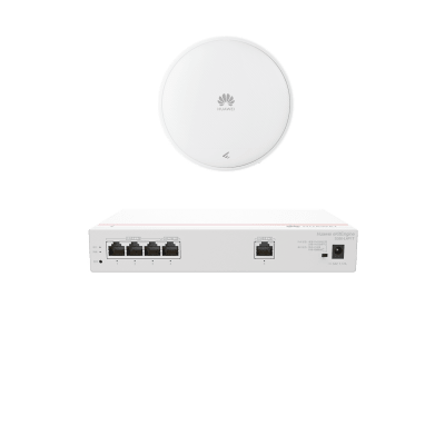 Kit DEMO de Router Multi-Servicio / 1 puerto 10/100/1000 Mbps(WAN) / 4 puertos 10/100/1000 Mbps(LAN) PoE / 50W + Punto de Acceso Wi-Fi 7 / 3.5 Gbps / MU-MIMO 2x2 (2.4GH y 5GHz) / Smart Antenna más cobertura / Instalación en techo y pared