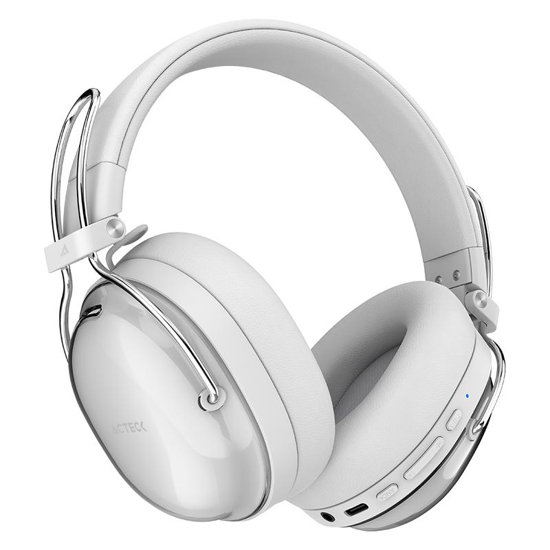 AUDIFONOS ACTECK INALAMBRICOS LUXE PURE HP730 BT 5.4 +AUX ELITE BLANCO