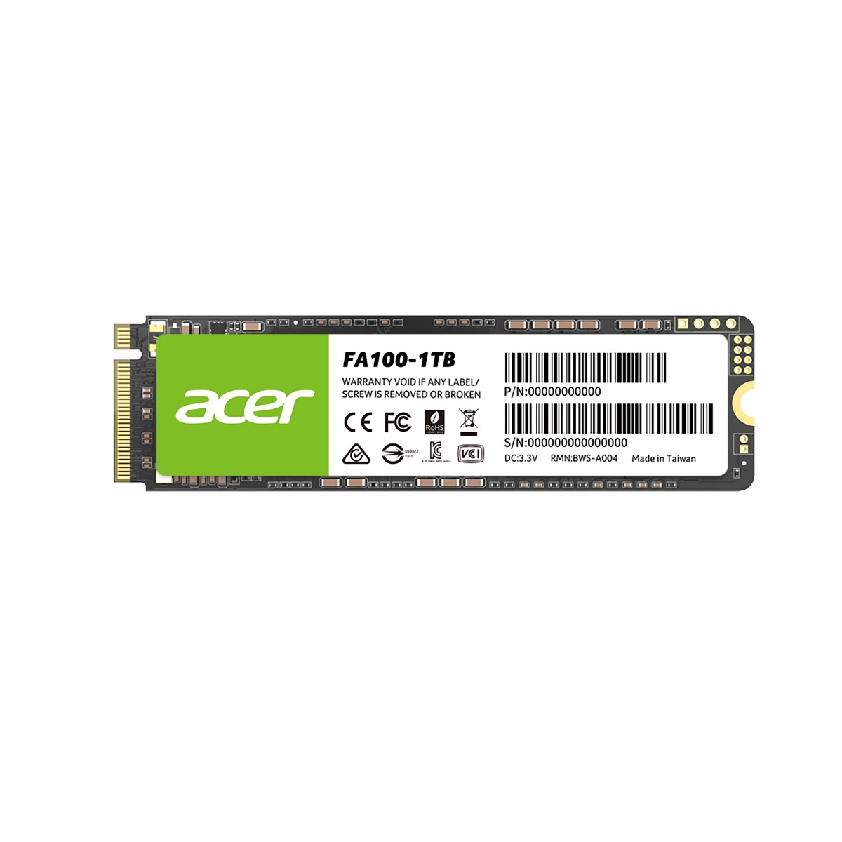 UNIDAD SSD ACER FA100 1TB M.2 NVME 3300MB/S (BL.9BWWA.120)
