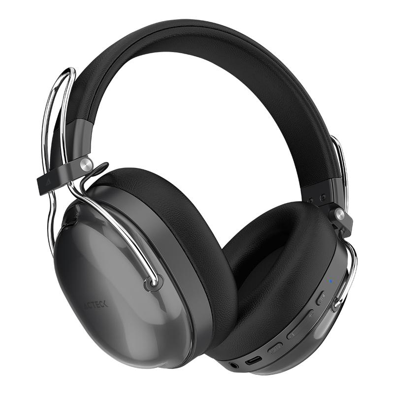 AUDIFONOS ACTECK INALAMBRICOS LUXE PURE HP730 BT 5.4 + AUX ELITE NEGRO