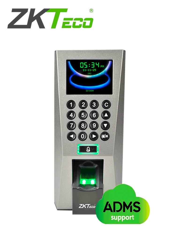 ZKTECO F18MF - Control de Acceso y Asistencia / 3000 Huellas / 5000 Tarjetas Frecuencia 13.56 Mhz / 30000 Registros / Tarjetas MF / TCPIP /  USB / Compatible con Software Gratuito ZK Access 3.5