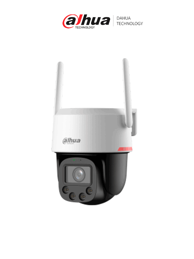 Dahua DH-IPC-PT2549DC1-SW-PV - Cámara IP PT Wifi de 5 MP Lente 3.6mm Wifi/ WizColor/ Auto tracking/ Detección de humanos y vehículos/ Hasta 30 m/ Audio bidireccional/Disuasión activa de luz y sonido/ Preset/Ranura micro SD/wifi 6/ IP66/