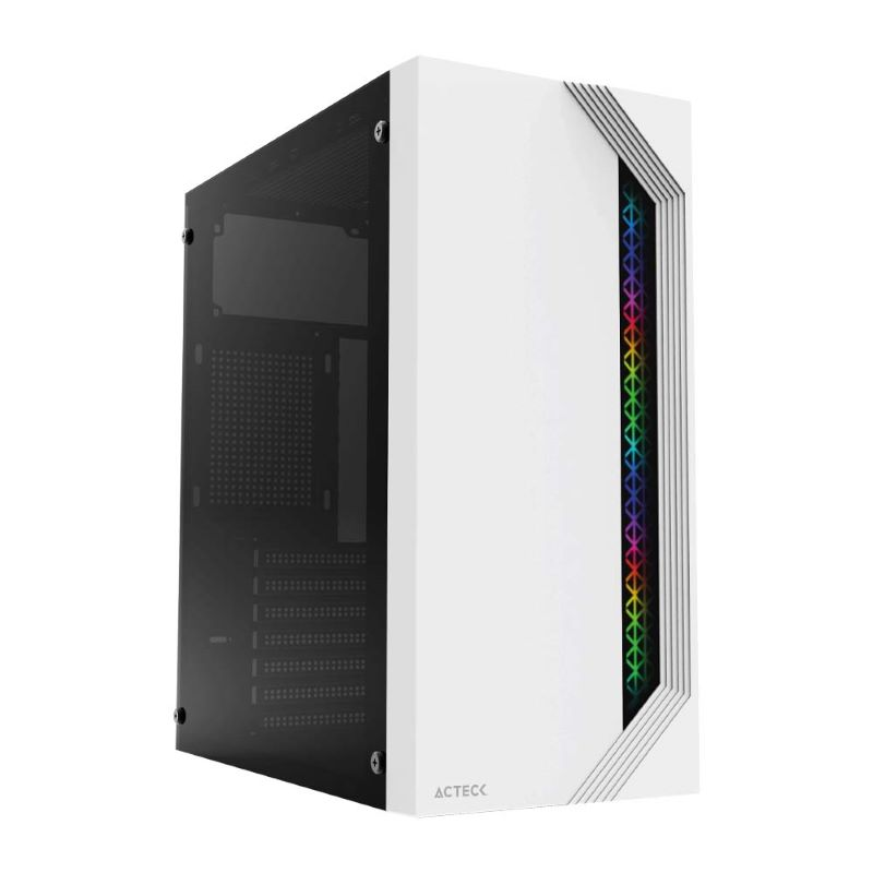 GABINETE ACTECK VIKEN M-ATX 500W CRISTAL BLANCO AC-935708