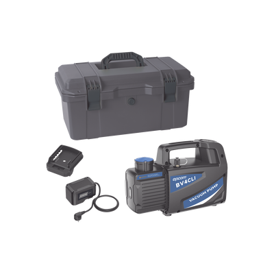 Bomba de Vacío Inalámbrica KBV4 / 18V Ion-Litio / Vacío Total 160 microns / Caudal 4 CFM (114 L/min) / Capacidad Aceite 330 ml / Portátil 4.5 kg / Compatible AEG-RIDGID-Milwaukee / Tiempo Operación 45-60 min