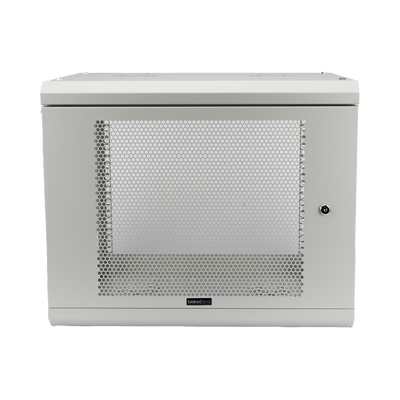 Gabinete de Pared de 9U con Puerta Perforada 455 mm de Profundidad, Rack de 19'', Acero Reforzado Color Blanco