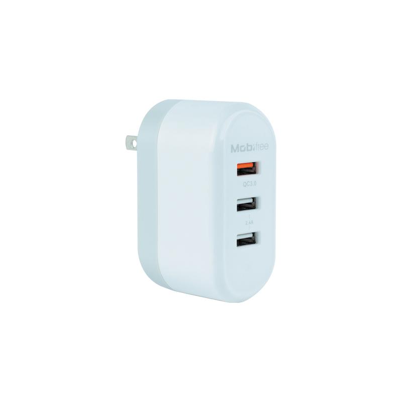 CARGADOR DE PARED 3 PUERTOS USB BLANCO ACTECK MOBIFREE MB-923378