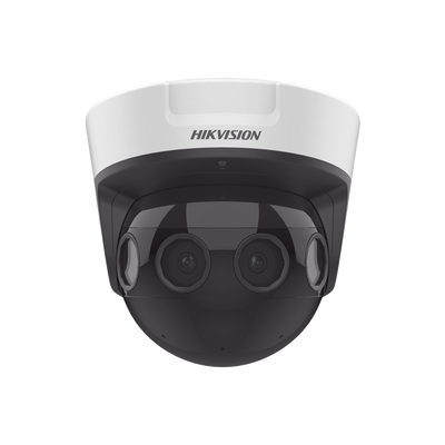 PanoVu Series / Vista Panorámica 180° / 8 Megapixel en Total / 4 Lentes 2.8 mm (2 Megapixel) / 20 mts IR EXIR / Exterior IP67 / IK10 / 12 Vcc / PoE+ / MicroSD
