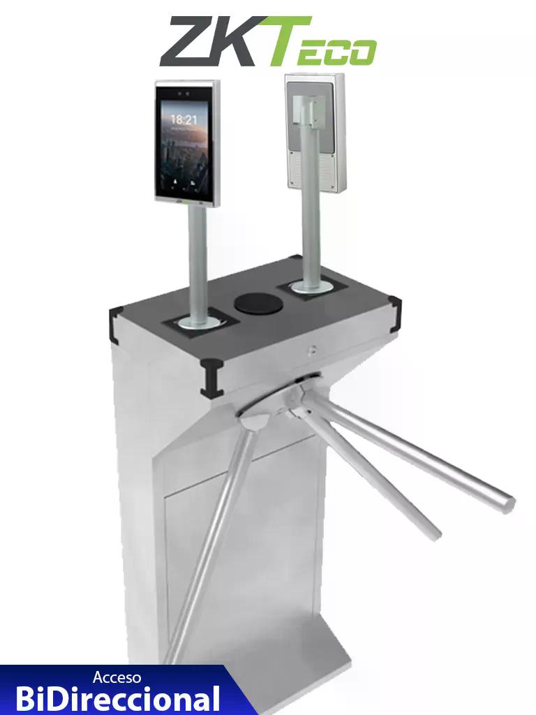 ZKTECO - Kit Bidireccional de torniquete TS1000D con 2 equipos de acceso FaceDepot7BL