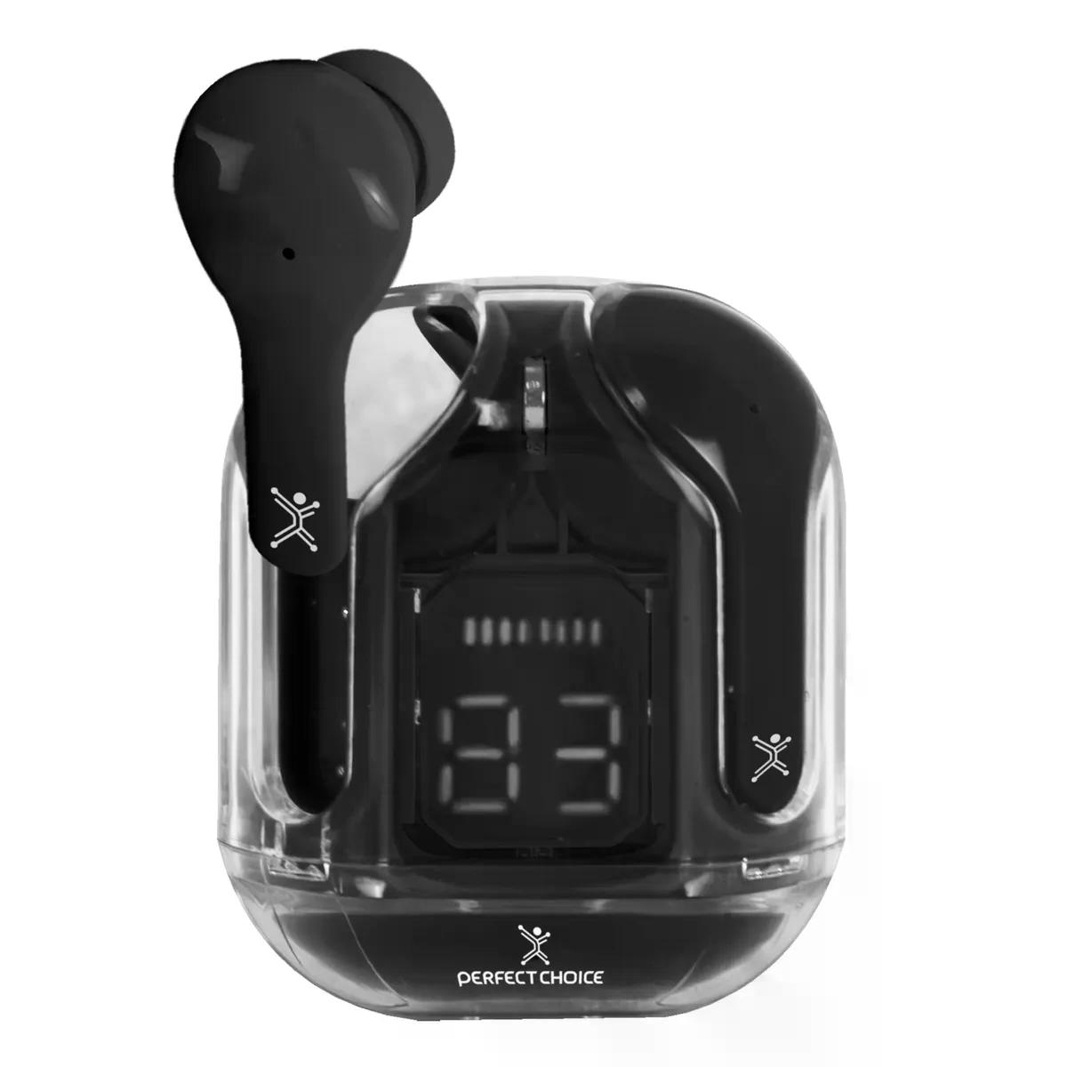 AUDIFONOS PERFECT CHOICE CLEARBEAT TWS BLUETOOTH 5.3 BT 2.4GHZ NEGRO