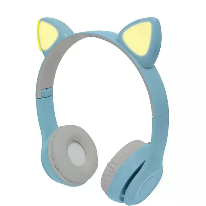 DIADEMA PERFECT CHOICE CATTO PARA NIÑO BLUETOOTH/ALAMBRICO 3.5 MM MICRO USB LUCES LED AZUL