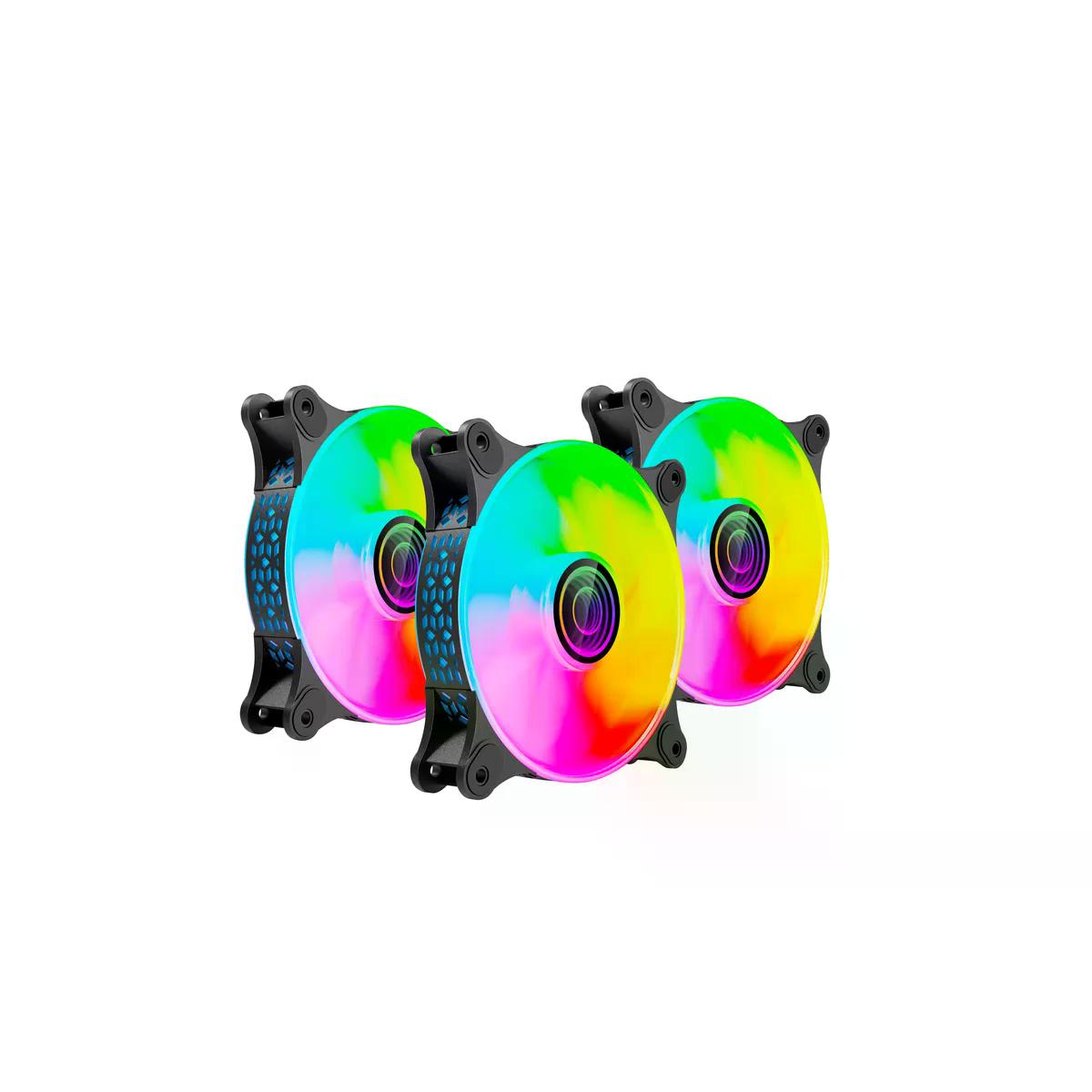VENTILADOR NACEB TECHNOLOGY NA 0962 3X 120MM 1100RPM ARGB NEGRO