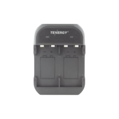 Cargador rápido de 2 compartimientos para baterías Ni-MH; Aplicable en baterías de 9 V /color negro