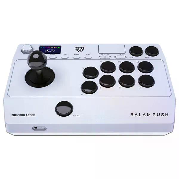 CONTROL ARCADE BALAM RUSH FURY PRO AS900 / BT 5.0 + ALAMBRICO BLANCO
