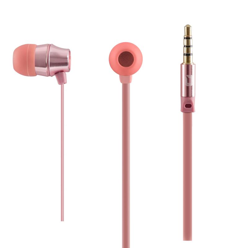 AUDIFONOS ACTECK IN-EAR CON MICROFONO METALICOS COLOR ROSA MB-02016