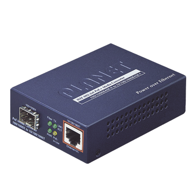Convertidor IEEE802.3af/at PoE 10/100/1000Base-T a 100/1000X SFP