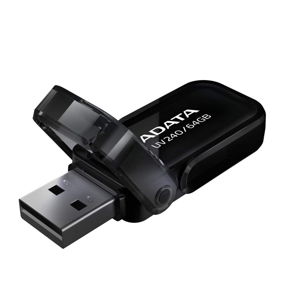 MEMORIA FLASH ADATA UV240 64GB NEGRO 2.0 (AUV240-64G-RBK)
