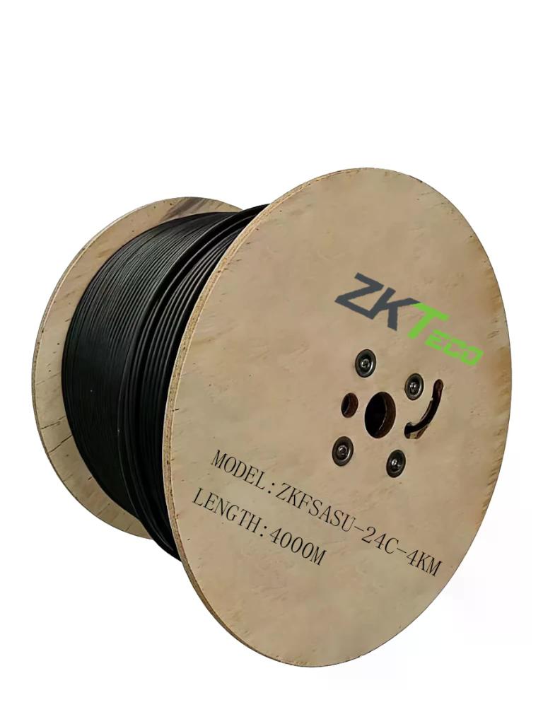 TCE - ZKFSASU-24C-4KM - Fibra ÓpticaADSS G.652D, Monomodo de 24 Hilos, Exterior, Span 100, Loose Tube (Costo por carrete de 4 km)